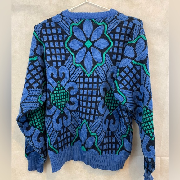 VINTAGE GIVENCHY | Givenchy Monsieur funky patterned knit crew neck sweater RARE - Picture 3 of 12